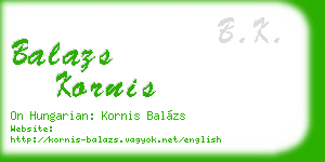 balazs kornis business card
